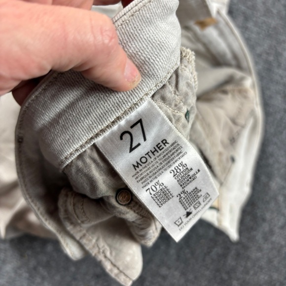 MOTHER Women’s Denim The Looker Pop! light Grey/Cream Skinny Jeans size: 27 - Picture 8 of 9